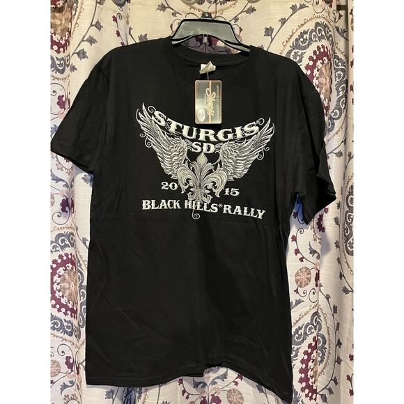 Sturgis Motorcycle Hills Rally 2015 Rally T-Shirt Men L Black - Picture 1 of 7